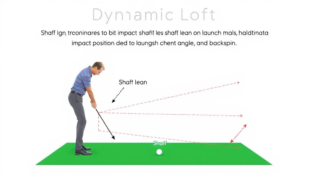 임팩트 순간 샤프트의 기울기에 따라 변화하는 동적 로프트의 시각적 설명